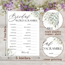 Eronm Minimalist Bridal Shower Games, Word Scramble, Engagement Party Games, Wedding Shower for 25 Guests, Wedding Advice Cards, Bridal Shower Decorations-A06