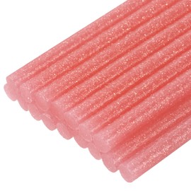 QUARKZMAN Pack of 16 Hot Glue Sticks 7 mm x 100 mm Mini Hot Glue Sticks Hot Glue Gun Hot Glue Fabric for Repair Craft Decoration DIY Crafts Glitter Light Red