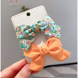 LVGPH Hairpin 2pcs Floral Printing Bow Hair Clips Mini Hair Bow Alligator Hair Clips Hair Accessories Bowknot Barrette Small Non-slip Bow Hair Clips Fashion Ponytail Barrettes School Wear Clips (a)