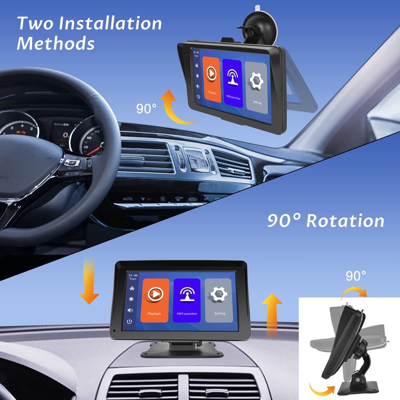 7 Inch Portable Car Audio, Integrated Navigation, Easy On/Off, Mirroring