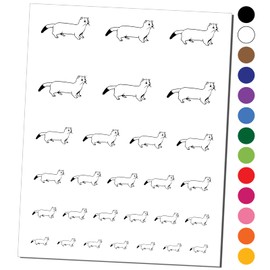 Ermine Stoat Weasel with Black Tail Temporary Tattoo Water Resistant Fake Body Art Set Collection - Black (One Sheet)