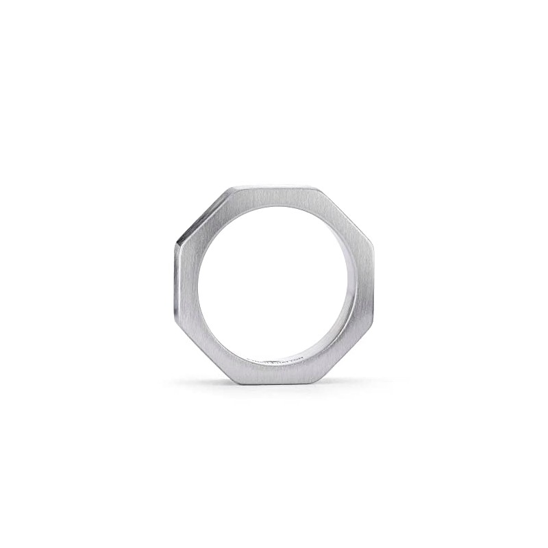 Fynch-Hatton Stainless Steel Octagonal Ring, Stainless Steel, none