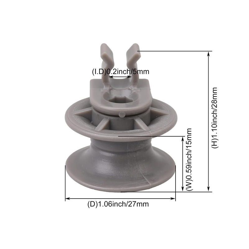 Walmine 4581DD3002A Upper Dishrack Roller Assembly Replacement for LG Dishwashers,