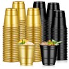 Dualshine 100 Pack 2oz Black and Gold Graduation Plastic Shot