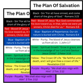 100 Bulk Plan of Salvation Prayer Cards – 7 Colors Gospel Tracts Made in USA