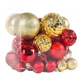 Annecy Christmas Tree Ornaments - 36 PCS Shatterproof Christmas Ball Ornaments Set for Christmas, Holiday, Wreath & Party Decorations (Multi-Size, Red, Gold)