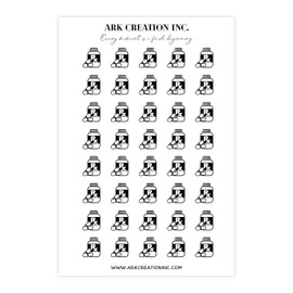 ARK Creation 40 Pill Bottle Planner Sticker | Medical Reminder | Rx Prescription Sticker | Health Doctor First Aid Sticker (Clear Backing, kisscut)