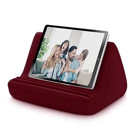 Macl Tablet Pillow Stand, Multi-Angle Pad Pillow Holders for Lap, Pad Bed Stand Phone Holder, Soft Book Holders for Hands Free, Tablet Stands with Pocket for Pad, Kindle, Phones in Sofa, Bed, Desk