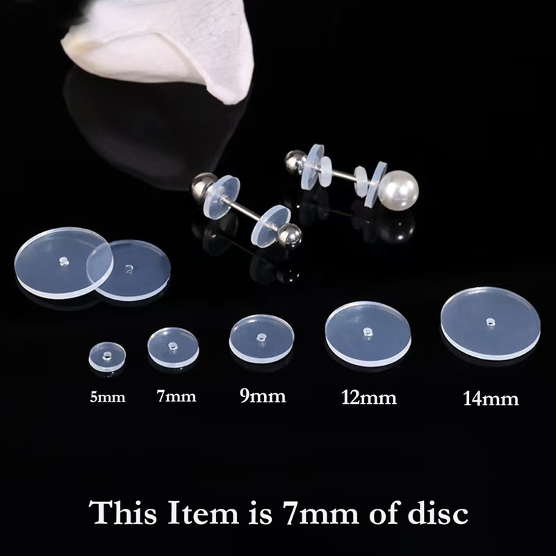 50Pcs Silicone Earring Backs Stopper for Piercings, Clear Discs Stabilizer