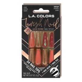 L.A. COLORS Lavish Nail Luxe Finish Nail Tip Kit (carded), Kindred Spirit CNT469