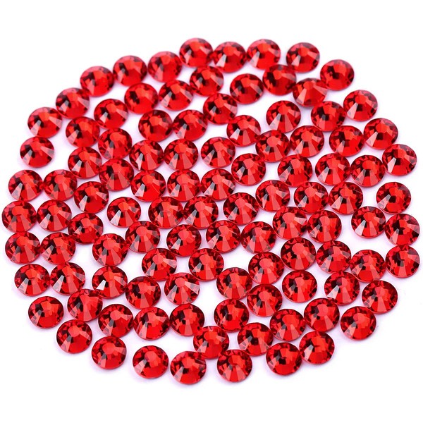 Novani Red Rhinestones, Flatback Crystal Loose Gemstones 1440pcs Glass Rhinestones