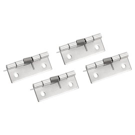 PATIKIL 4 Pcs Spring Loaded Hinges, 2" Self Closing Door Hinges 304 Stainless Steel Small Door Hinges for Cabinet Door