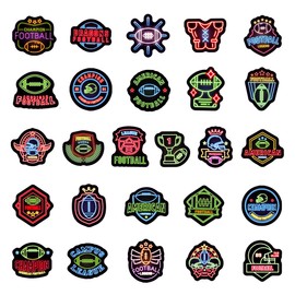 50pcs Neon Football Theme Waterproof Vinyl Stickers - Sports Decor & Party Favors Gifts for Laptop, Water Bottle, Skateboard