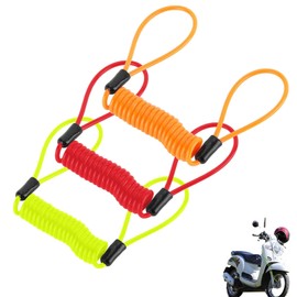 3 Pcs Disc Lock Reminder Cable, Reminder Spring Cable for Motorcycle Disc Lock, Motorbike Accessories, Motorcycle Accessories for Alarm Disc Brake Lock Warning Cable Anti Heft Spring Reminder Coil