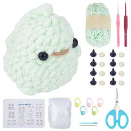 FREEBLOSS 4 Set Dinosaur Crochet Kit for Beginners Crochet Animal Kit with Video Tutorial Crocheted Doll Fluffy Yarns Handmade Crafts for Adults Beginners Enthusiast