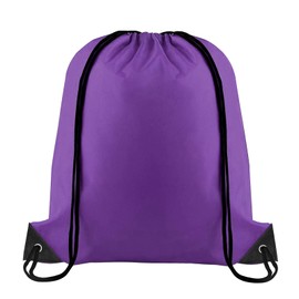 Yoolly Drawstring Bags, PE Bags Drawstring Gym Bags String, Waterproof Sack for Mens Womens Kids, Drawstring Backpack for School, Sports, Travel, Swimming, Beach (Purple)