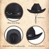 JUSTOTRY Black Cowboy Hat for Women Men Wide Brime Cowgirl
