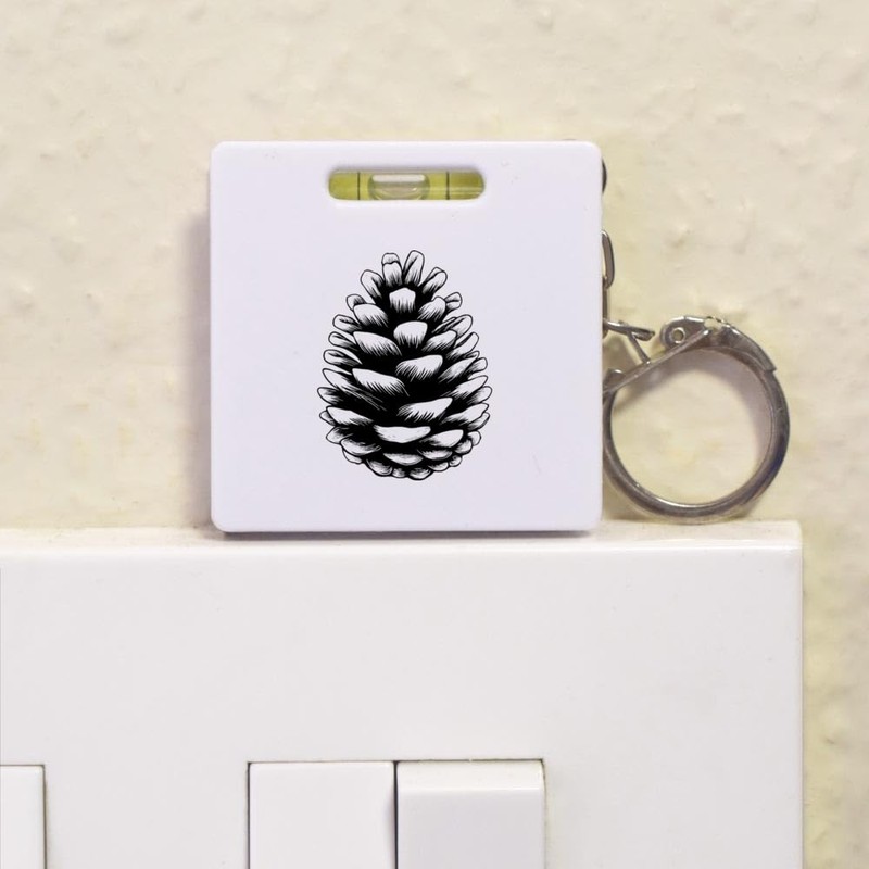 'Single Pine Cone ' Keyring Tape Measure/Spirit Level Tool (KM00041983)