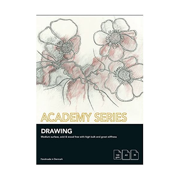 PLAY-CUT Academy Series - Blocco da disegno, formato A3, 70 g/m², 70 fogli, formato DIN A3, per schizzi, pratico blocco da disegno e blocco da disegno, quaderno da disegno di alta qualità, formato A3