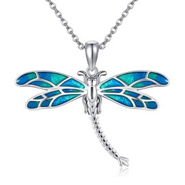 MONGAS Dragonfly Necklace Sterling Silver Dragonfly Pendant Christmas Jewelry for Women Dragonfly Lovers