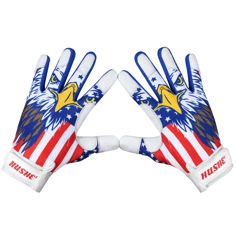 Hushe' Batting Gloves (White Eagle, Adult Medium)