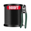 304 Stainless Steel Black Vinyl Coated Wire Rope,1/16 Inch Overmolded