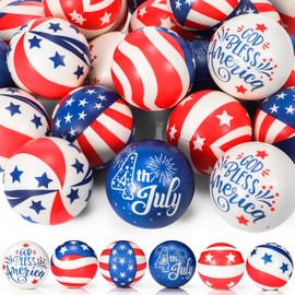 Sotiff 60 Pcs Patriotic Stress Balls 2.5 Inch Mini 4th of July American Flag Memorial Day Independence Day Stress Relief Toys for Girls Boys USA Party Supplies Gifts Goodie Bag Fillers