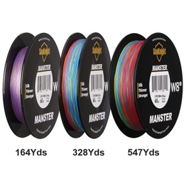 SeaKnight MANSTER W8 II 8 Strand Braided Fishing Line -Super Strong, Abrasion Resistant, No Stretch Braided Line-15LB to 100LB Test for Saltwater and Freshwater Fishing Line Braid