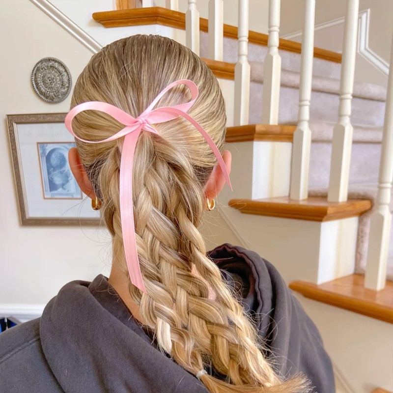 Simplegoal Double Face Light Pink Satin Ribbon 3/8 Inch X