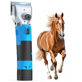 oneisall Cordless Horse Clippers,Professional Horse Grooming Clippers with 2 Batteries,Detachable Stainless Steel Blade Heavy Duty Horse Grooming Kit for Thick Coat