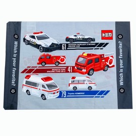 MORiPiLO Kids Pillowcase Cover, Low Profile, Tomyca Police Car, Fire Truck, Ambulance, Gray, for Approximately 28x39 cm, Skin-friendly 100% Cotton Fabric, Washable, Tomyca Goods, Character