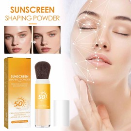 Sonnenschutz Setting Powder,Translucent Fixier Puder Makeup,Ölkontrollpinsel Gesicht Puder,Mattes,Leichtes, Atmungsaktives,Lang anhaltendes Loses Puder Makeup Für Frauen