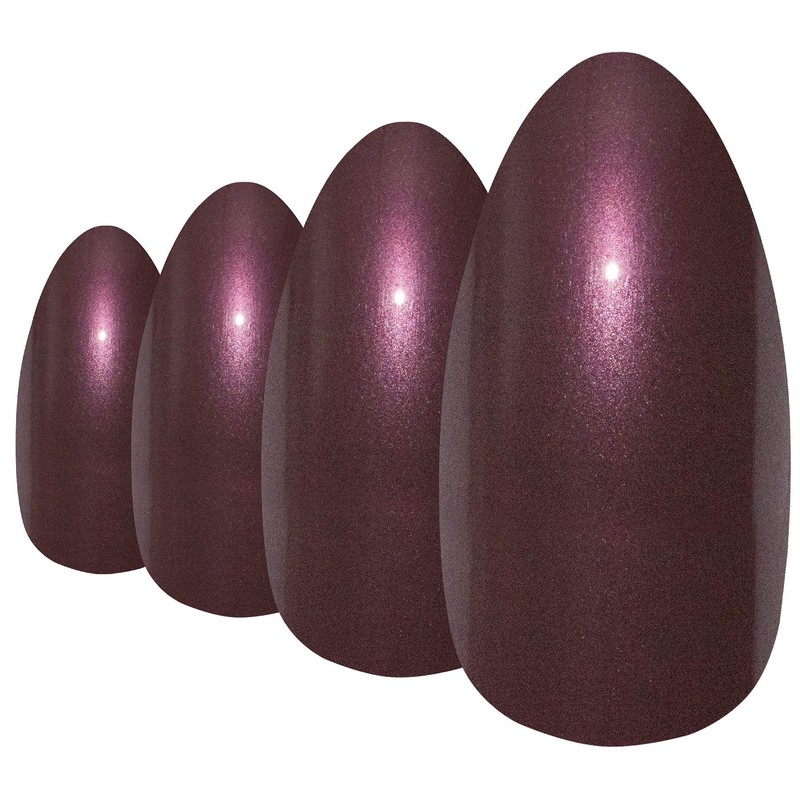 False Nails Bling Art Brown Glitter Almond Stilet Fake Long
