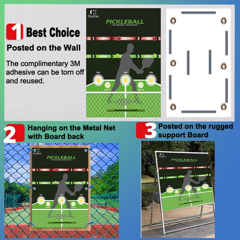 CeeEee Pickleball Training Aids Practice Skills Portable Pickleball Dink Pad