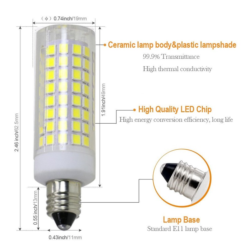 [4-Pack] E11 LED, All-New (102LEDs) E11 Led Bulbs, 8W 75W-100W