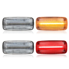 SHINEFIT LED 4PCS Dual Bed Fender Side Marker Light Compatible with 2010-2018 Ram 2500 3500, Clear Lens