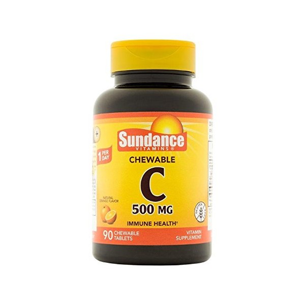 Sundance Vitamin C 500 mg Chewable Tablets, 90 Count