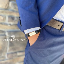 Soul Statement WWJD and Jesus Leather Bracelets For Men & Teens, Perfect for Spiritual, Inspirational, Anxiety, and Sobriety Gifts (Let Go, Let God - Black)