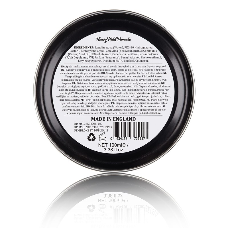 Dapper Dan Heavy Hold Pomade, Mens Hair Styling Product, 1