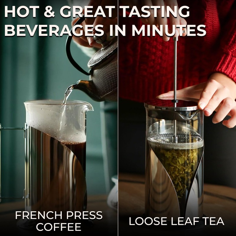 Cafe Du Chateau Stainless Steel French Press Coffee Maker 34
