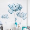 Runtoo Blue Flower Wall Decals Poppy Floral Wall Art Stickers