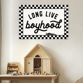 Long Live Boyhood Banner Boy Room Decor, Banner Flag 28.5x20 Inch