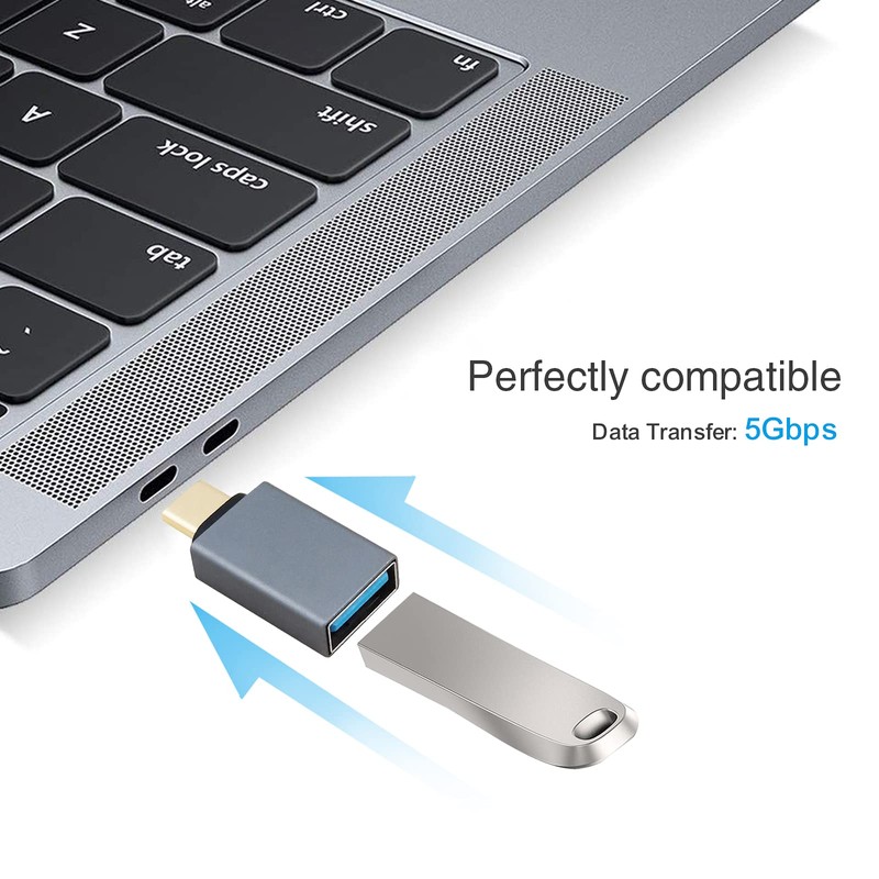 Helos Adapter OTG USB 3.1 A Female/Type-C™ Male Premium Dark