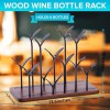 Kovot Tabletop Bottle Rack, 6 Wine Bottle Holder, Dark Brown