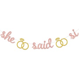 She Said Si Banner, Mexician Wedding Engagement Decorations Banner, Mexican Fiesta Theme Bachelorette Party Decoration Supplies Rose Gold