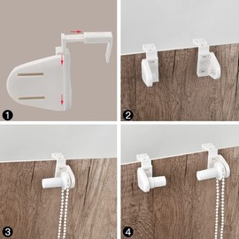 ANNTIM Set of 2 Roller Blind Klemmfix Brackets, Roller Blind Holder, Window Replacement Parts, Double Roller Blind, Clamp Holder for Blackout Roller Blind, Window Klemmfix Roller Blind, Double Roller