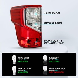TUSDAR Tail Light Assembly Compatible with 2017-2023 Nissan Titan/2016-2023 Titan XD Taillights Rear Taillamp Brake Light Driver Left Side Bulbs Included