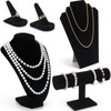 Leinuosen 5 Pcs Velvet Jewelry Display Set for V-shaped and