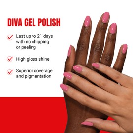 DAISY DND DND Diva Gel Polish Set, First Class Collection, UV/LED Gel Polish and Air Dry Nail Lacquer, Matching Chip-Free Polish Duo, 184 Clean Pallet, 0.5 Fl Oz