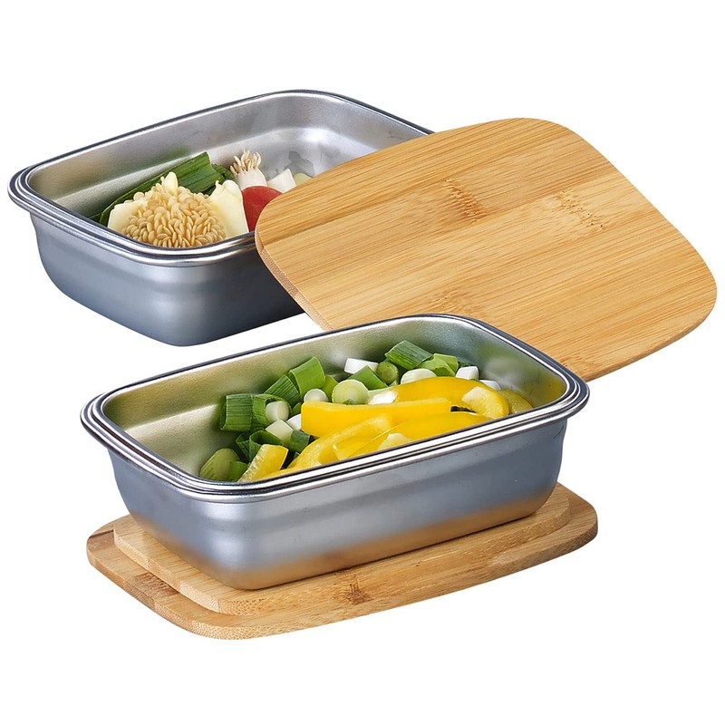 Rosenstein & Söhne Bowl: Set of 2 Stainless Steel Storage